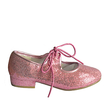 PHT Low Heel Tap Shoes - Pink Glitter Upper Tappers and Pointers