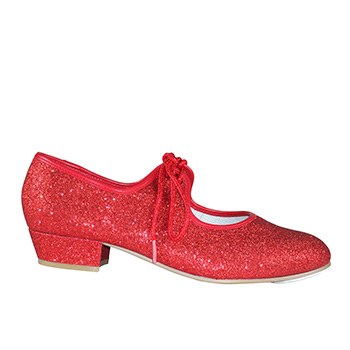 Red Glitter Low Heel Tap Shoe Tappers and Pointers