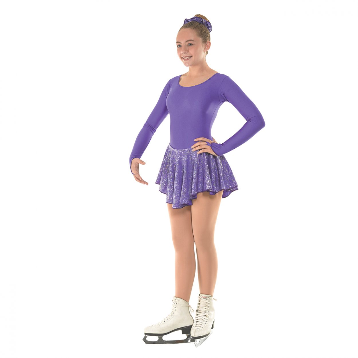 Skating Dress With Round Scoop Neck in Purple Tappers and Pointers