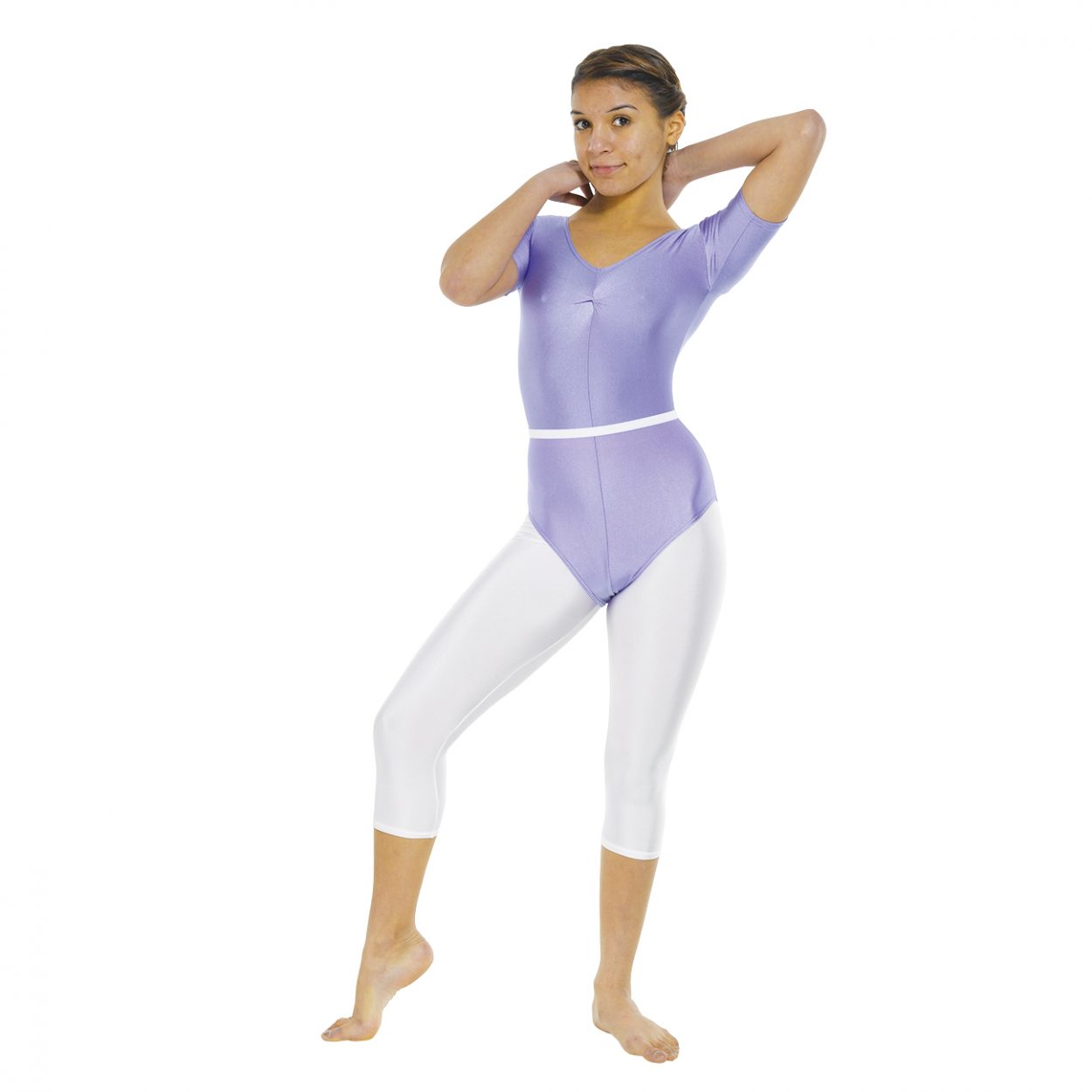 Short-Sleeved-Leotard-Ruched-Front Tappers and Pointers