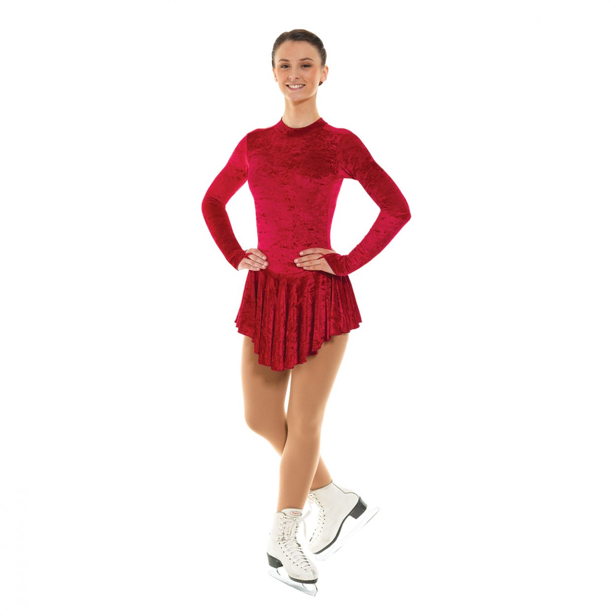 Skating Dress With Turtle Neck Crimson by Tappers and Pointers